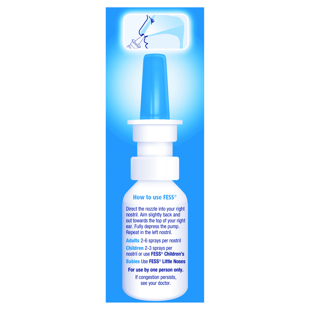 Fess Saline Spray Original 75mL Non-Medicated Relieve Nasal Sinus Congestion