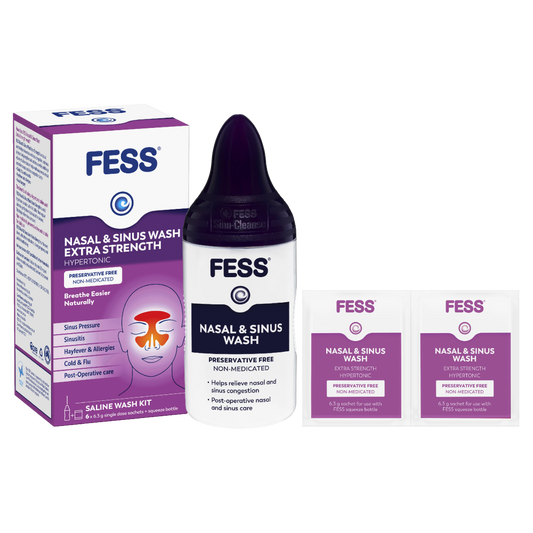 Fess Nasal & Sinus Wash Extra Strength Saline Wash Kit Starter Hypertonic