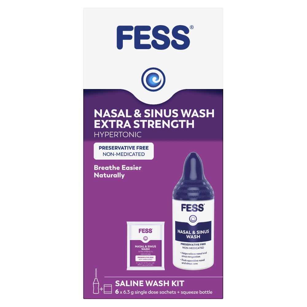 Fess Nasal & Sinus Wash Extra Strength Saline Wash Kit Starter Hypertonic