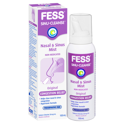 Fess Sinu-Cleanse Nasal & Sinus Mist Original 100mL Congestion Relief Hypertonic