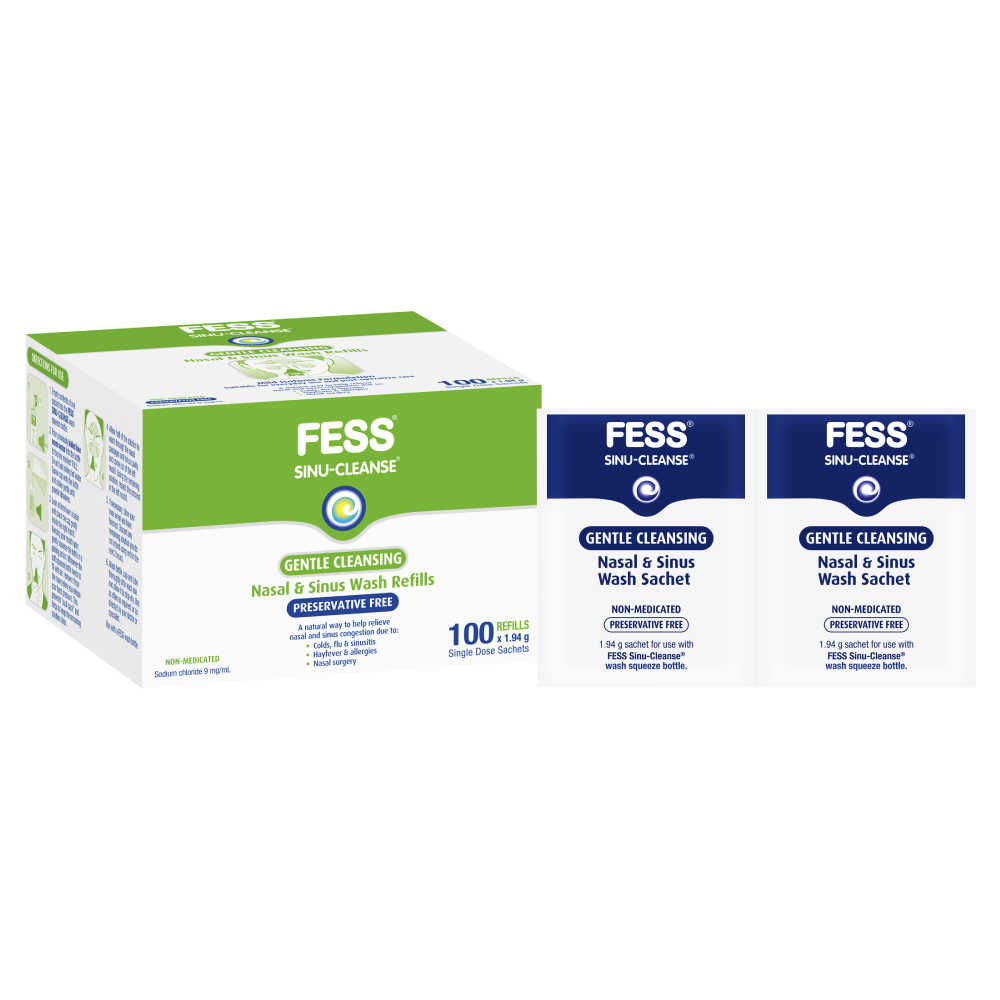 Fess Sinu-Cleanse Gentle Cleansing Refills 100 x 1.94g Sachets Nasal Congestion