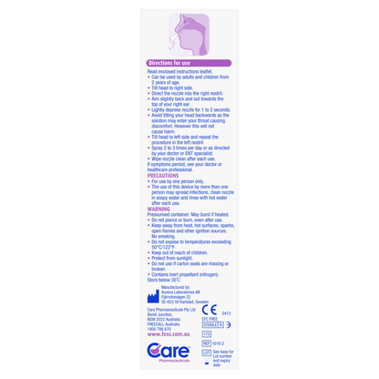 Fess Sinu-Cleanse Nasal & Sinus Mist Original 100mL Congestion Relief Hypertonic