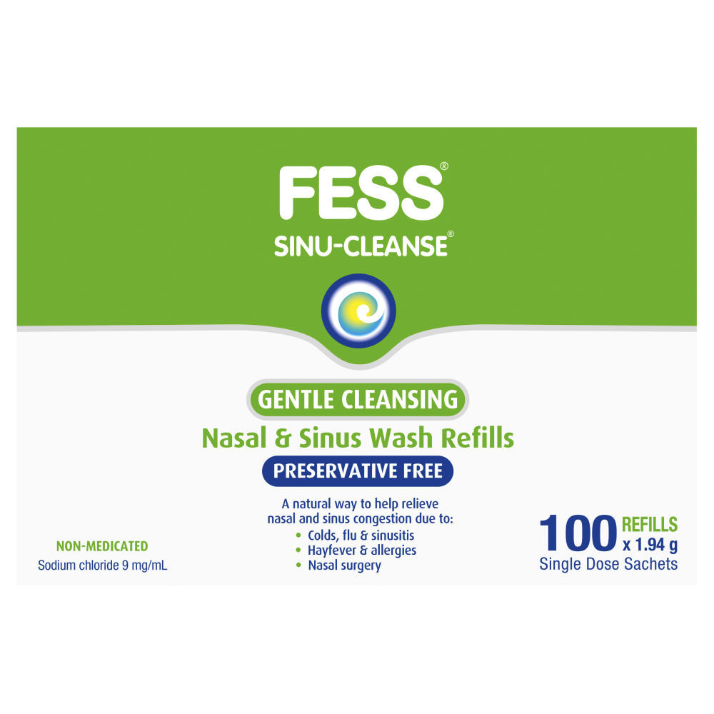 Fess Sinu-Cleanse Gentle Cleansing Refills 100 x 1.94g Sachets Nasal Congestion