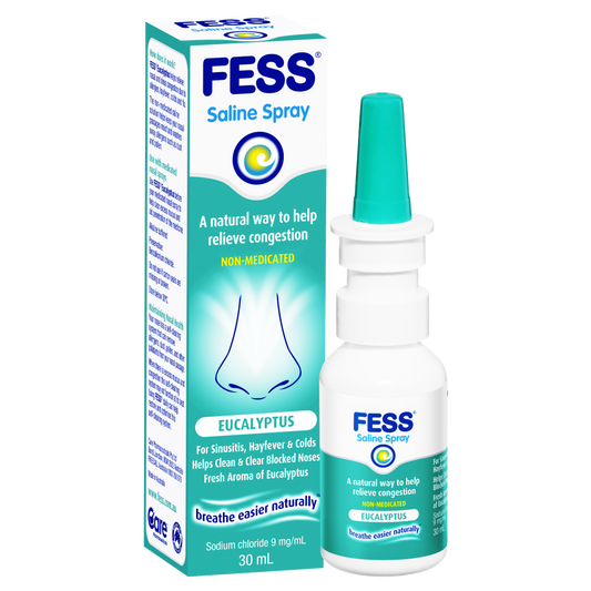 Fess Saline Spray Eucalyptus 30mL Relieve Congestion Non-Medicated Sinusitis