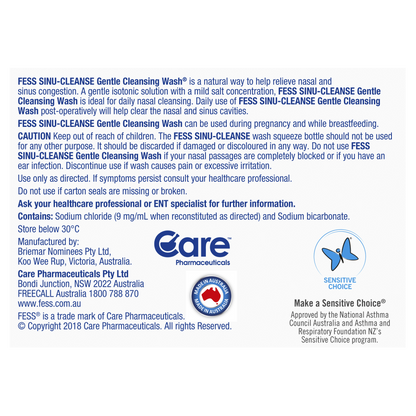 Fess Sinu-Cleanse Gentle Cleansing Refills 100 x 1.94g Sachets Nasal Congestion