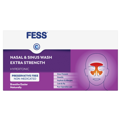 Fess Nasal & Sinus Wash Extra Strength 24 Sachets Hypertonic Cold Flu Sinusitis