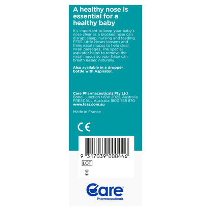Fess Little Noses Saline Nasal Spray + Aspirator 15mL Relieve Blocked Noses