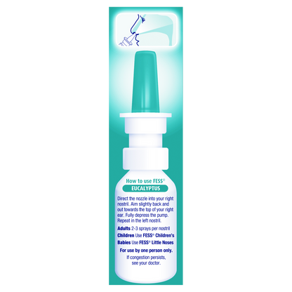 Fess Saline Spray Eucalyptus 30mL Relieve Congestion Non-Medicated Sinusitis
