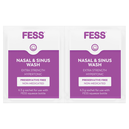 Fess Nasal & Sinus Wash Extra Strength 24 Sachets Hypertonic Cold Flu Sinusitis