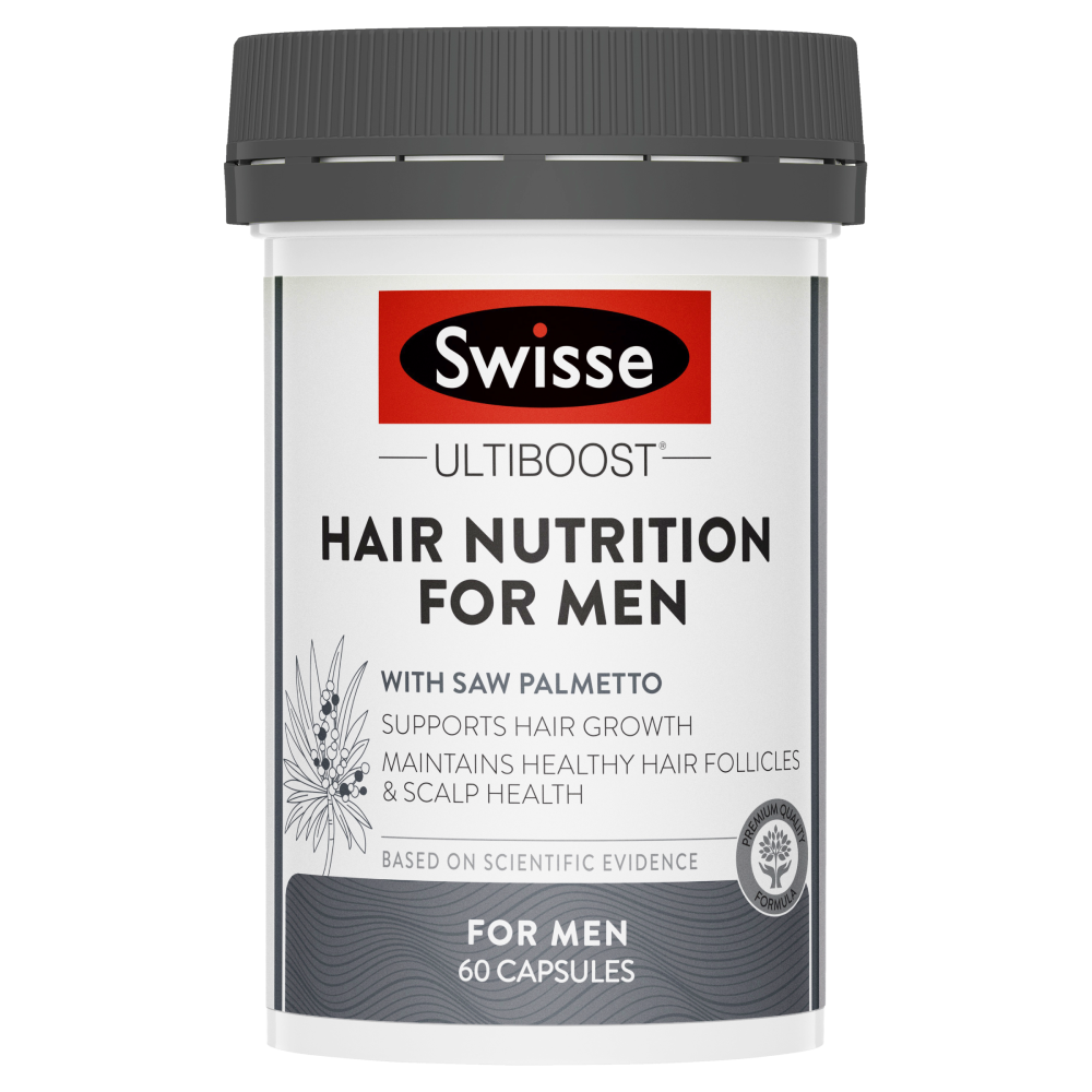 2XSwisse Ultiboost Hair Nutrition for Men 60 Capsules Supports Hair Growth