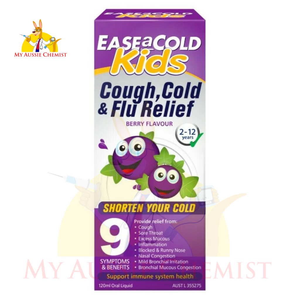 EASEaCOLD Kids Cough, Cold & Flu Relief 120mL Oral Liquid Berry