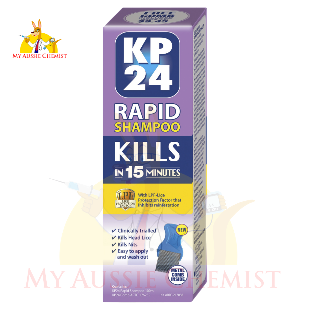 KP24 Rapid Shampoo 100mL With LPF Lice Protection Factor Insecticide Free