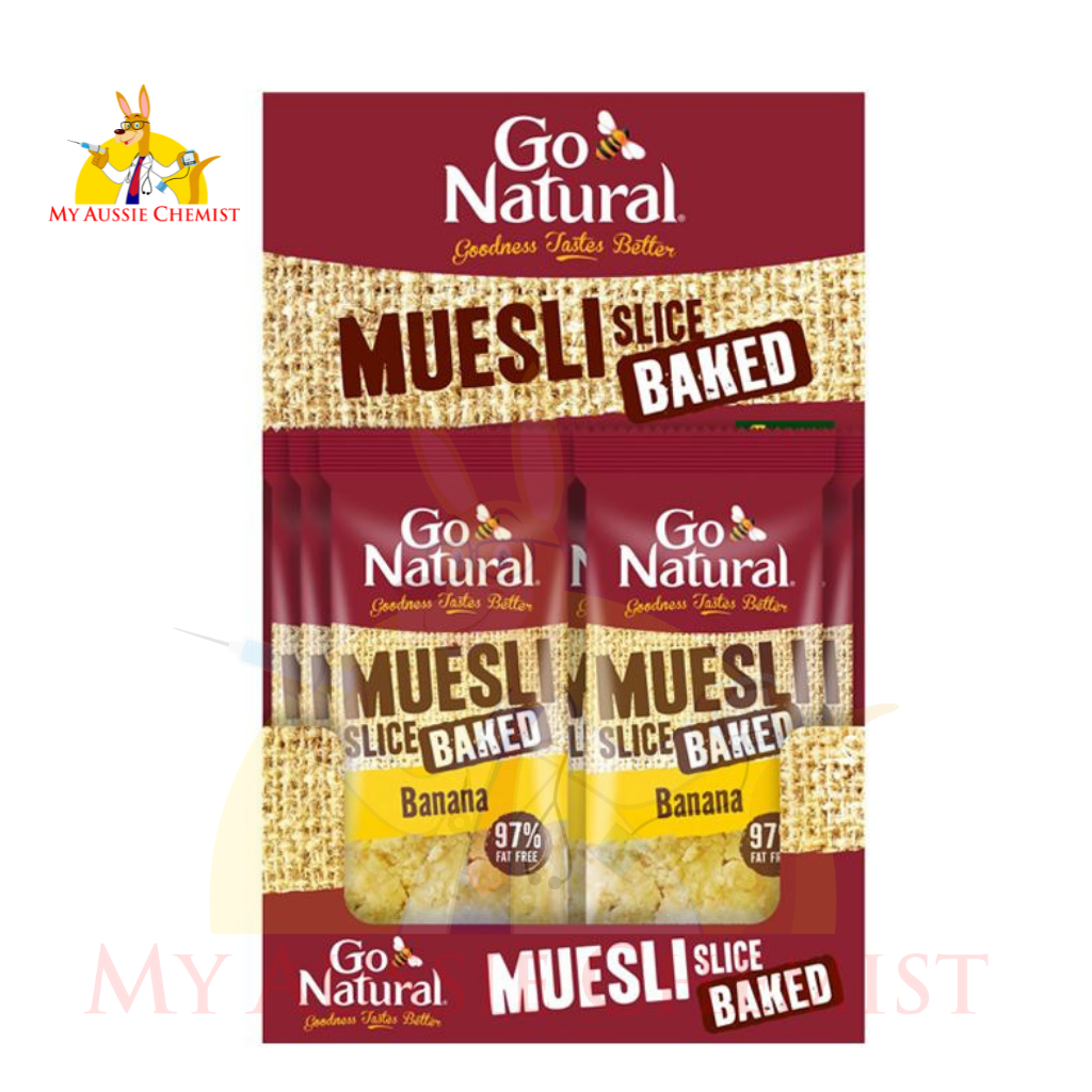 GO NATURAL BAKED BANANA MUESLI SLICE 90G