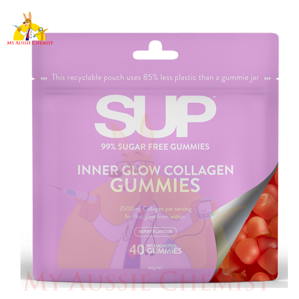 SUP INNER GLOW COLLAGEN GUMMIES Berry Flavour 40 Sugar Free Gummies