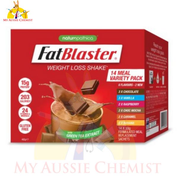 Naturopathica FATBLASTER VARIETY PACK WEIGHT LOSS SHAKE 14X 33G SACHET
