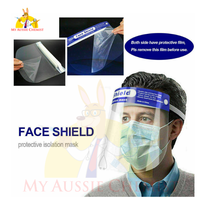 Full Clear Face Shield Mask Protective Film Shields Visor Safety Cover Anti-Fog