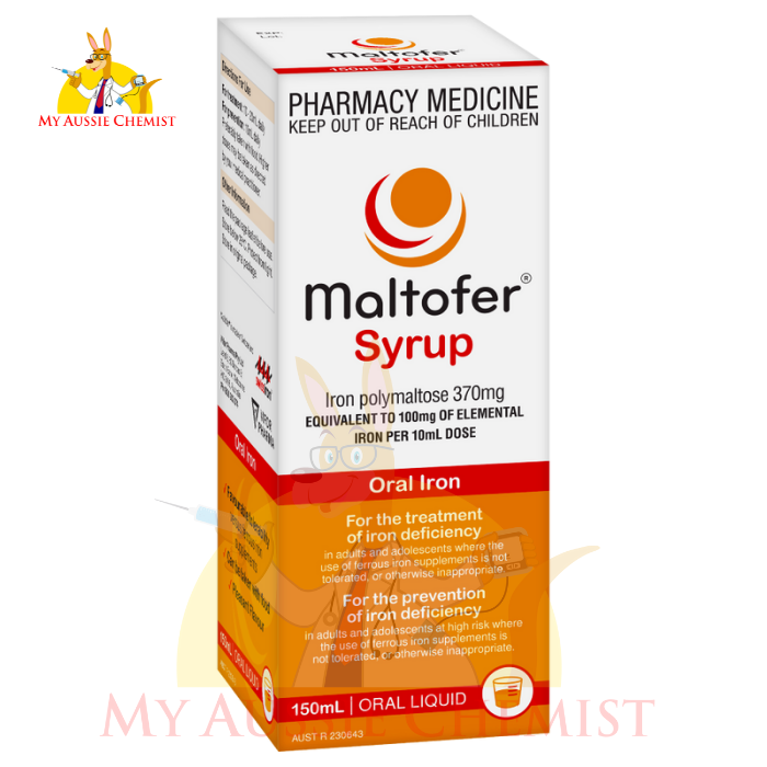 Maltofer Iron Syrup 150mL Oral Liquid 100mg Deficiency Low Constipation Vegan