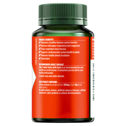 Nature's Own High Strength Garlic 10000mg 100 Tablets Immune Health Natures