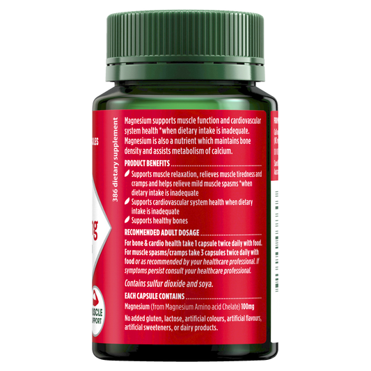 Nature's Own Magnesium Chelate 500mg 75 Capsules Muscle Function Health Natures