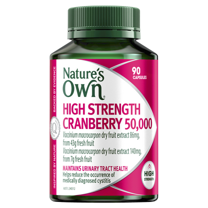 Nature's Own High Strength Cranberry 50000mg 90 Capsules UTI Cystitis Natures