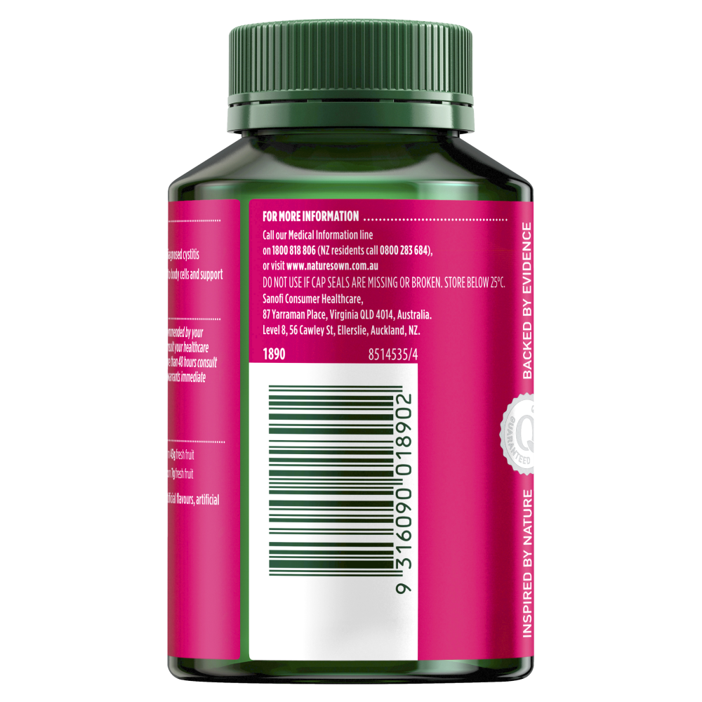 Nature's Own High Strength Cranberry 50000mg 90 Capsules UTI Cystitis Natures