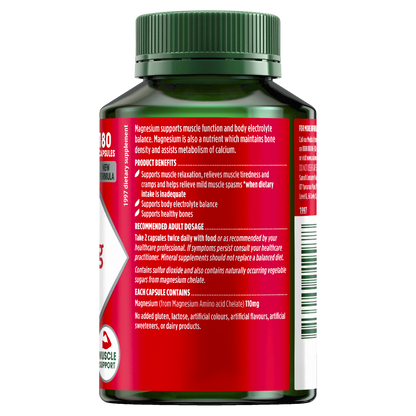 Nature's Own Magnesium Chelate 500mg 180 Capsules Muscle Support Cramps Spasms