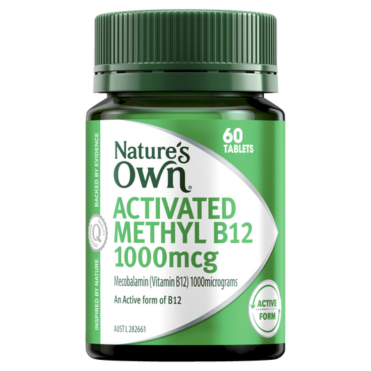 Nature's Own Activated Methyl B12 1000mcg 60 Tablets Vitamin B12 Vegan Natures