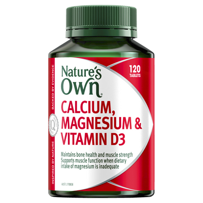 Nature's Own Calcium, Magnesium & Vitamin D3 120 Tablets Bone & Muscles Natures