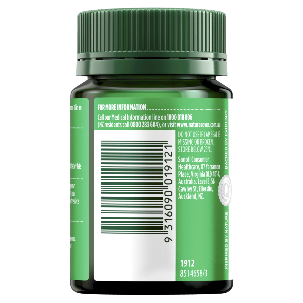 Nature's Own Vitamin B3 500mg 60 Tablets Skin Health Energy Levels Natures