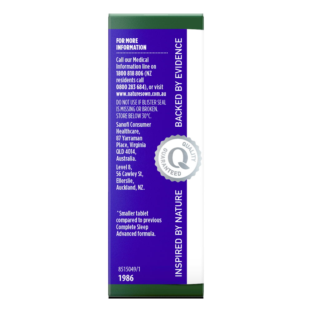Nature's Own Complete Sleep Advanced 30 Tablets Ziziphus, Hops & Lactium Natures