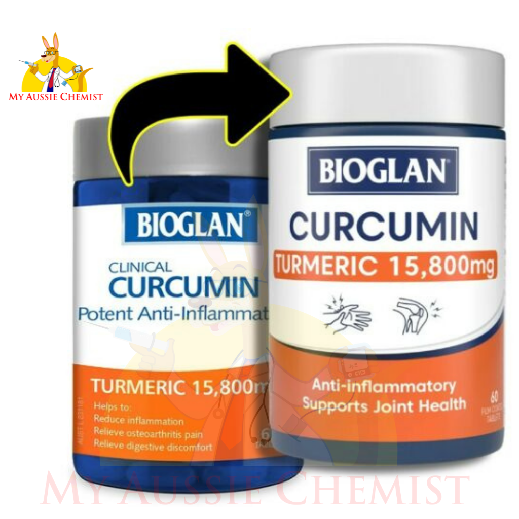 Bioglan Clinical Curcumin 60 Tablets Potent Anti-Inflammatory Turmeric 15800mg