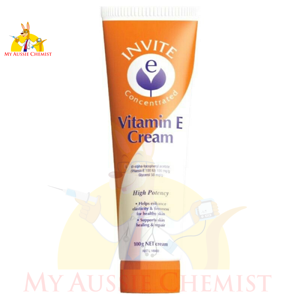 Invite E Cream 100g Tube High Potency Vitamin E Healthy Firm Skin Heal & Repair