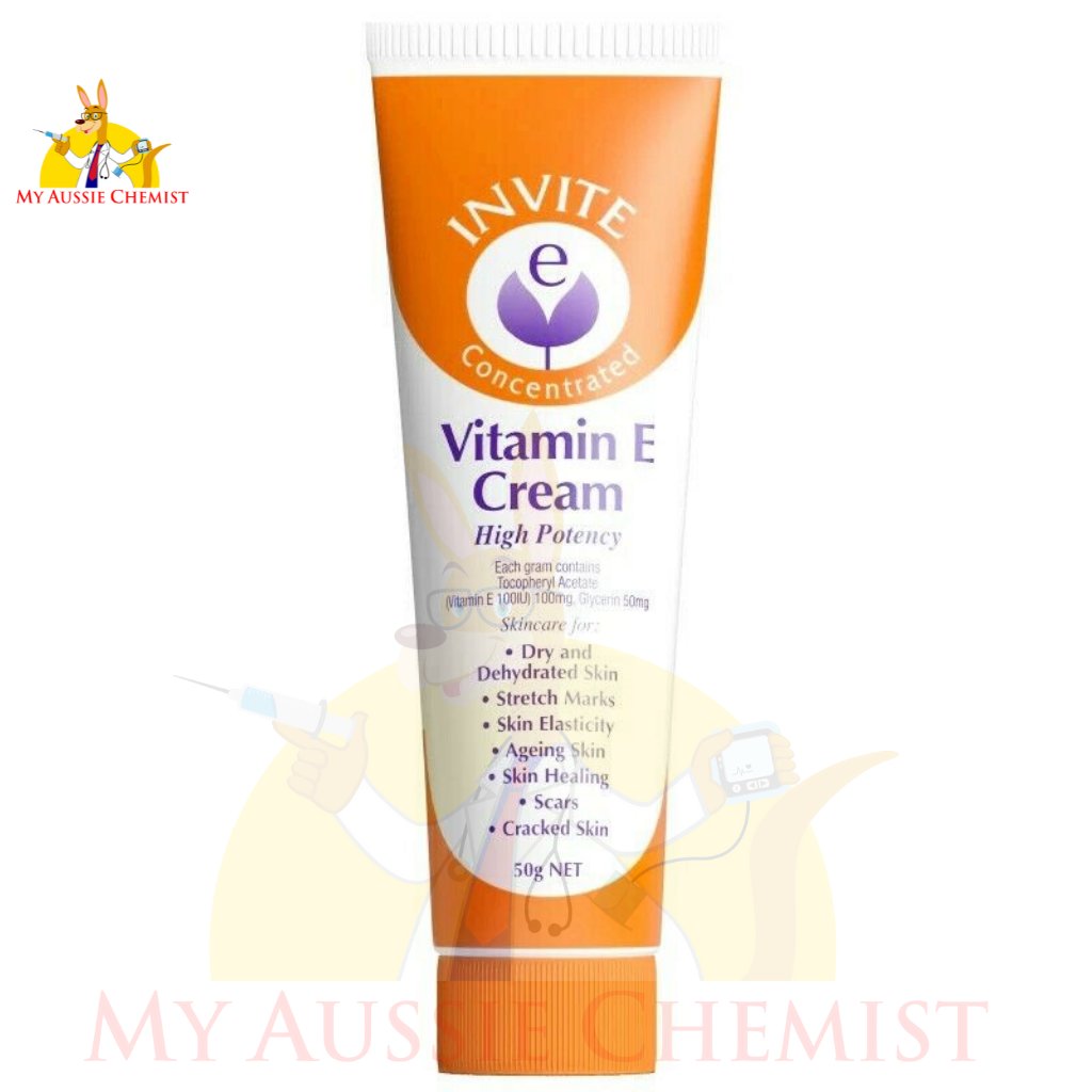 Invite E Cream 50g Tube High Potency Vitamin E Healthy Firm Skin Heal & Repair