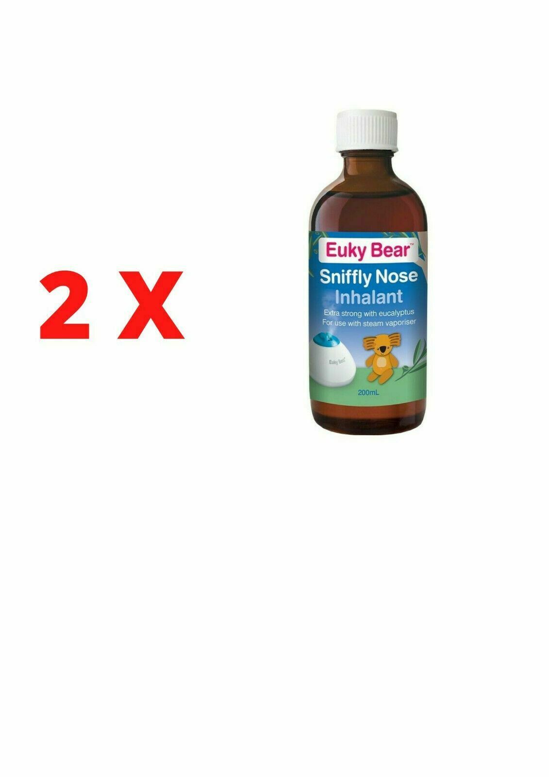 2XEuky Bear Sniffly Nose Inhalant 200mL Soothe Nasal &Throat Passages Eucalyptus