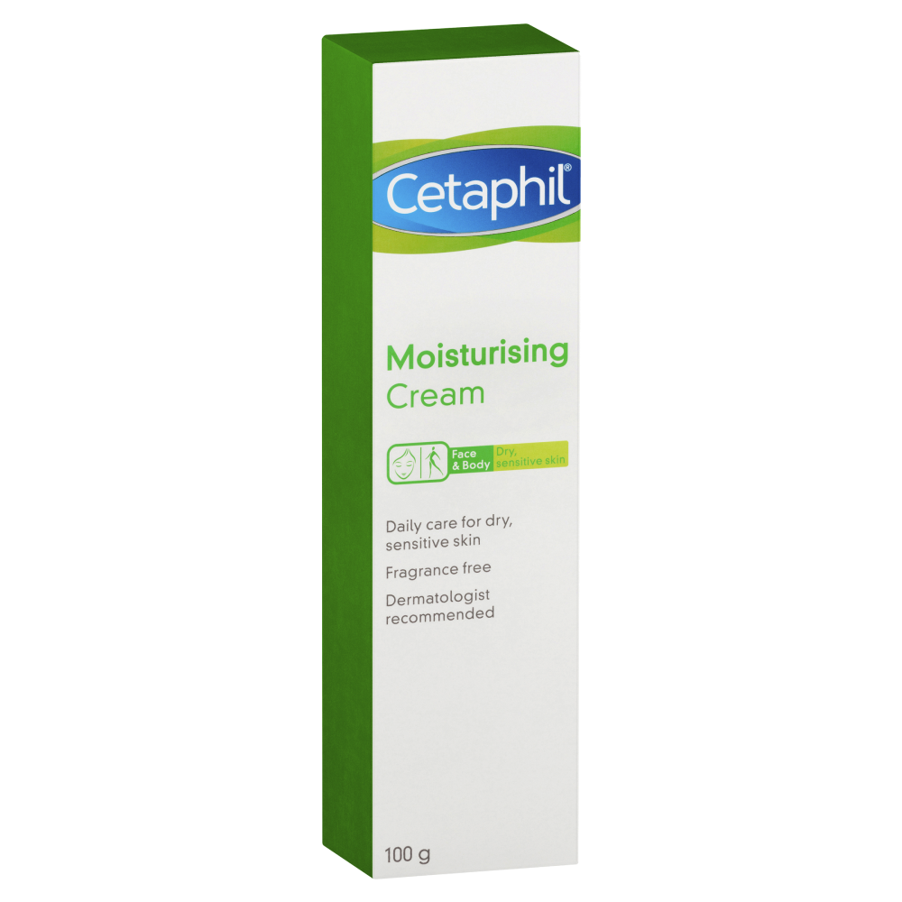 Cetaphil Moisturising Cream 100g Sensitive Skin Lanolin Paraben Fragrance Free