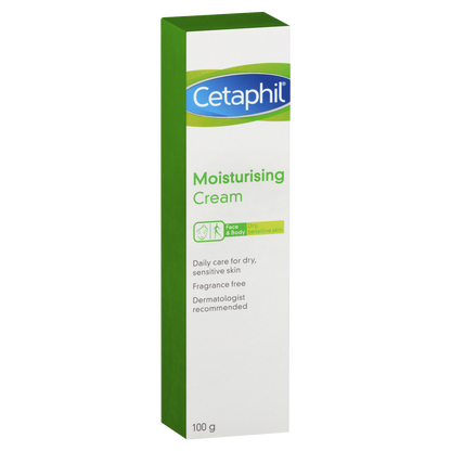 Cetaphil Moisturising Cream 100g Sensitive Skin Lanolin Paraben Fragrance Free