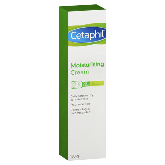 Cetaphil Moisturising Cream 100g Sensitive Skin Lanolin Paraben Fragrance Free