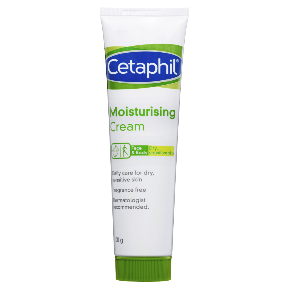 Cetaphil Moisturising Cream 100g Sensitive Skin Lanolin Paraben Fragrance Free