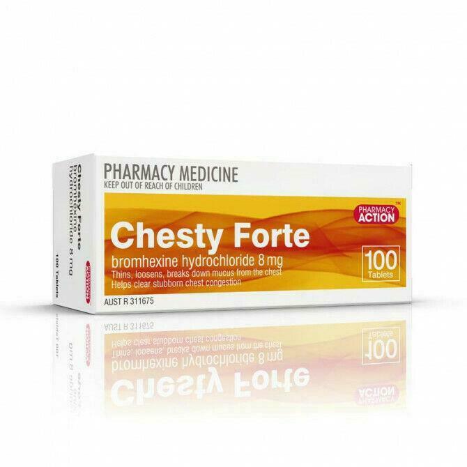 Chesty forte 100 TABLETS- Clears Chest Congestion SAME AS BISOLVON