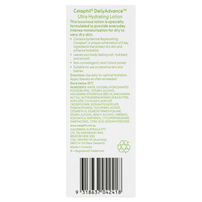 Cetaphil Daily Advance Ultra Hydrating Lotion 85g Very Dry Skin Fragrance Free