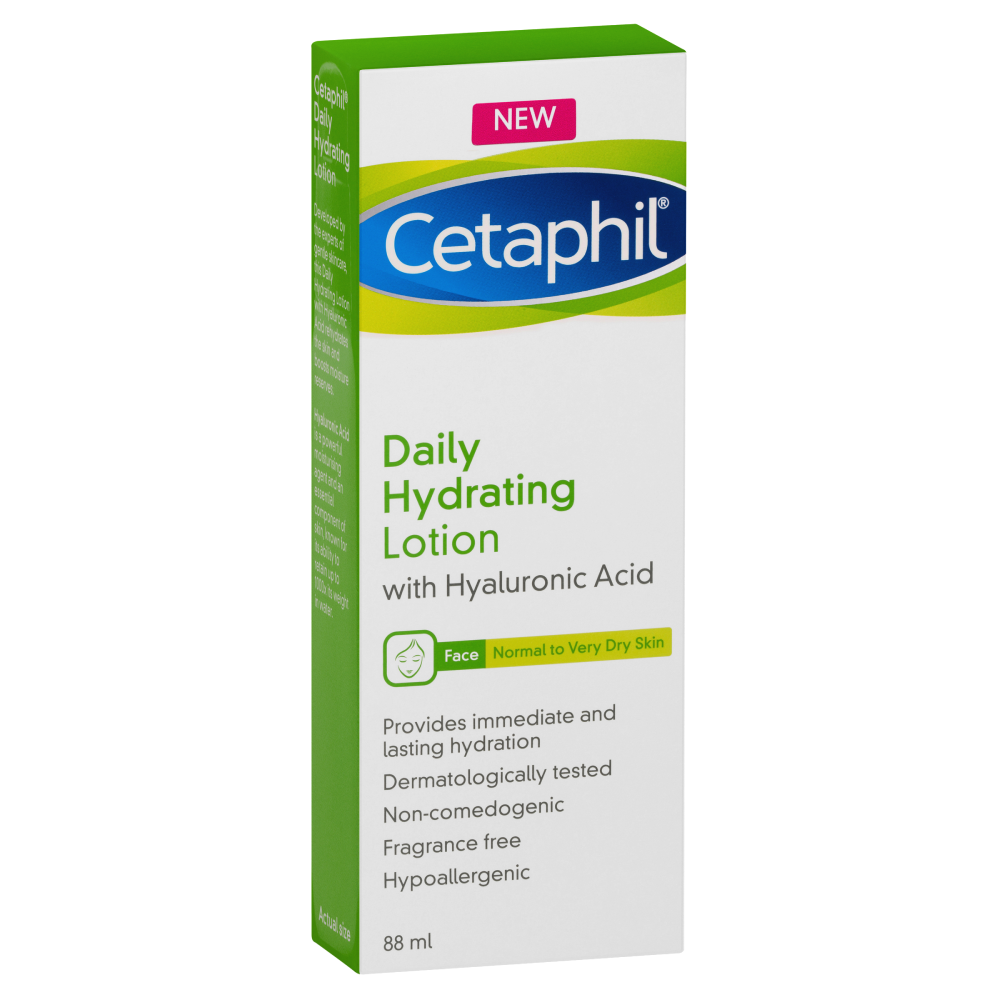Cetaphil Daily Hydrating Lotion with Hyaluronic Acid 88mL Face Very Dry Skin