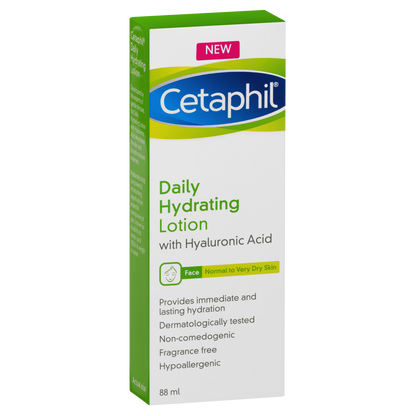 Cetaphil Daily Hydrating Lotion with Hyaluronic Acid 88mL Face Very Dry Skin