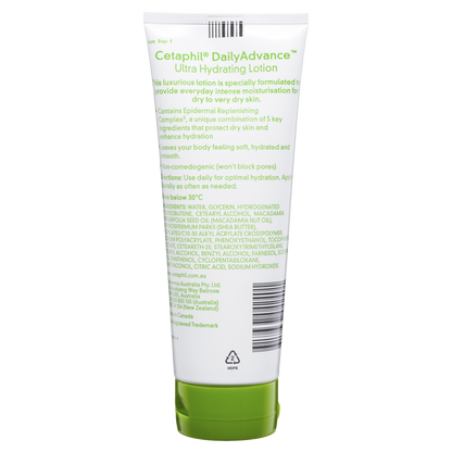 Cetaphil Daily Advance Ultra Hydrating Lotion 226g Very Dry Skin Fragrance Free