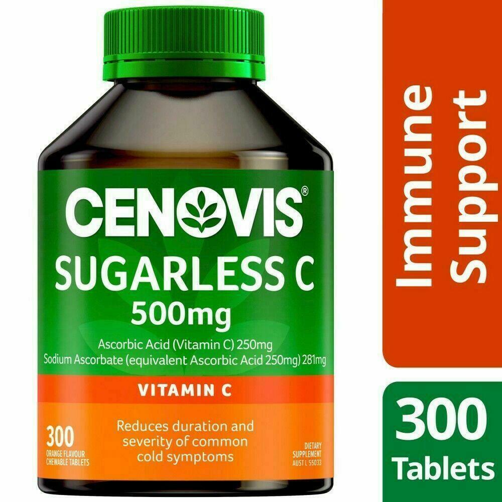 Cenovis Sugarless C 500mg 100 Chewable Tablets Immune System Health Vitamin C