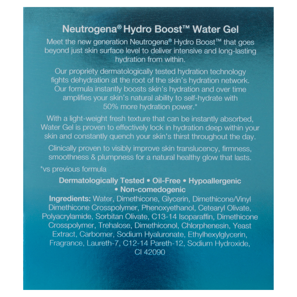 Neutrogena Hydro Boost Water Gel 50g Long Lasting Hydration Natural Prebiotic