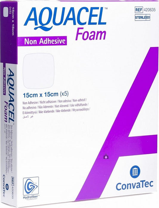 Aquacel Foam Non-Adhesive 15Cmx15Cm Box 5
