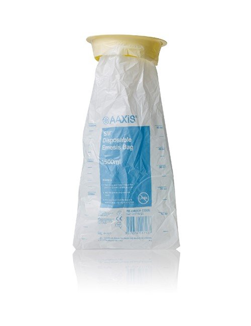 Aaxis Emesis Vomit Bags Yellow Ring Pkt 50