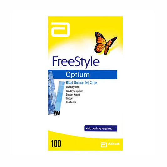 Freestyle Optium Glucose Test Strips Box 100