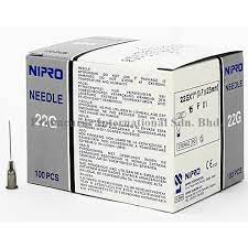 Nipro Needle 22G (0.7Mm) X 1 (25Mm) Box 100