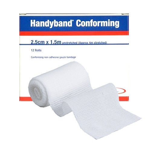 Handyband Conforming Bandage 2.5Cmx1.5M Pkt 12